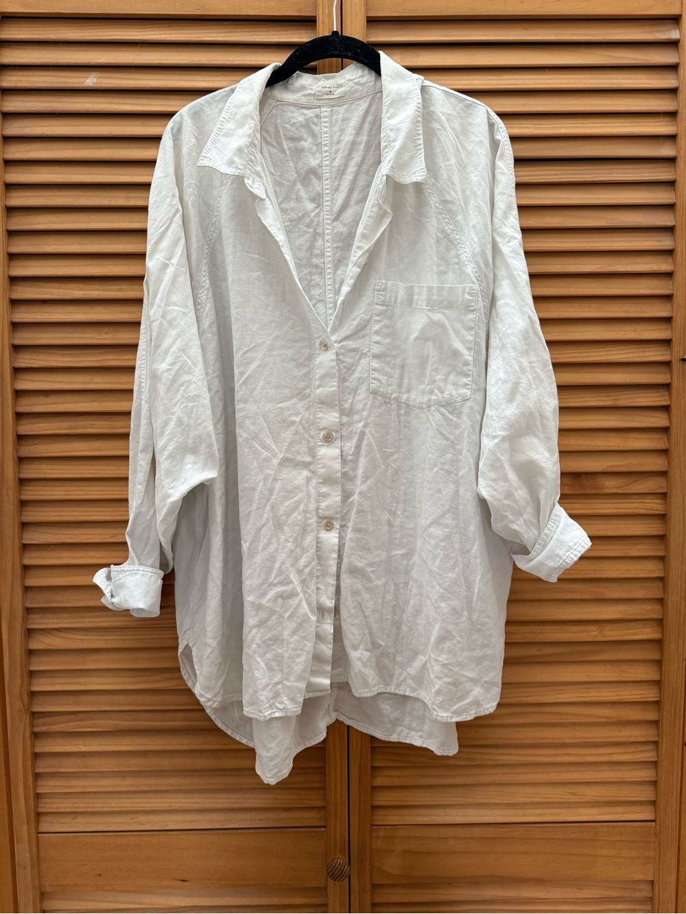 Wilfred white relaxed linen Button-Down Shirt size 2XL